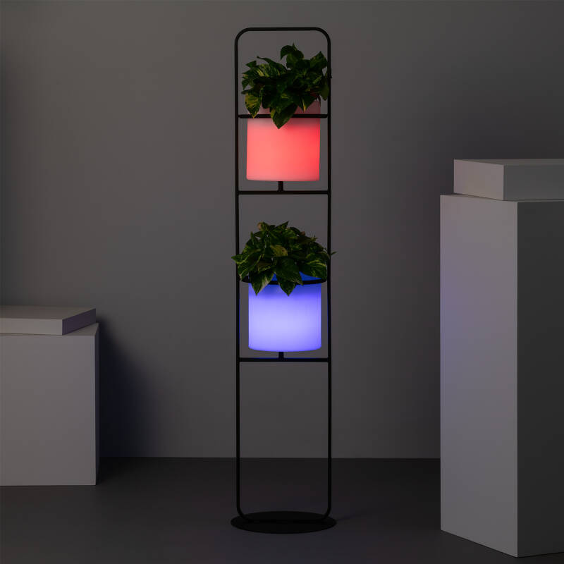 Candeeiro de Pé Exterior de Metal LED 5W RGB Vaso Ø30 cm Recarregável IP65