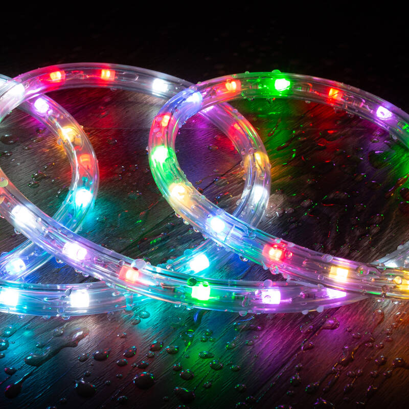 Mangueira LED Redonda 220V RGB 36 LED/m Rolo 50m Corte 100cm IP65