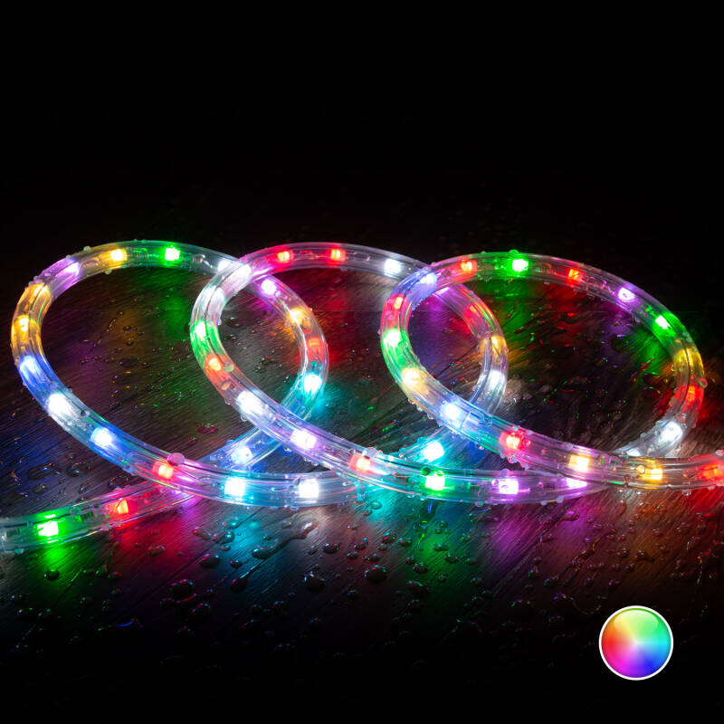 Mangueira LED Redonda 220V RGB 36 LED/m Rolo 50m Corte 100cm IP65
