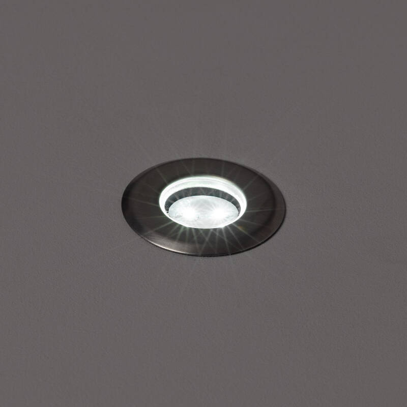 Foco LED Exterior de Embutir no Chão, em Aço Inoxidável, Mini