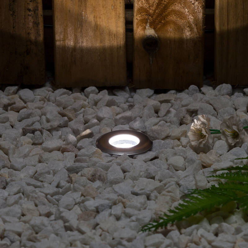 Foco LED Exterior de Embutir no Chão, em Aço Inoxidável, Mini