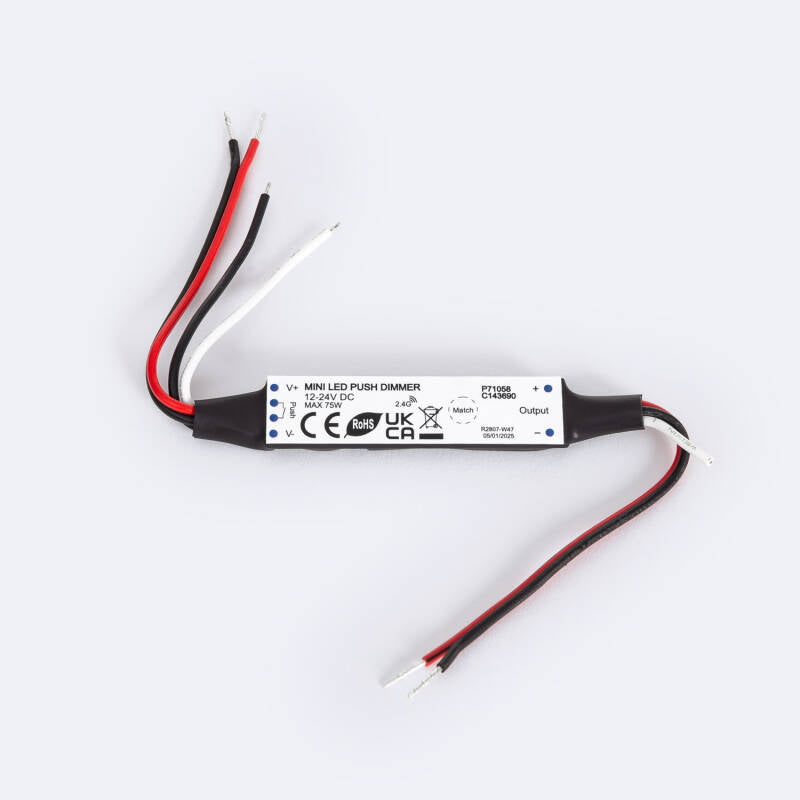 Controlador de Fita LED Monocromática 12-24 V SKYDANCE V1-N Compatível com Botão e Comando RF