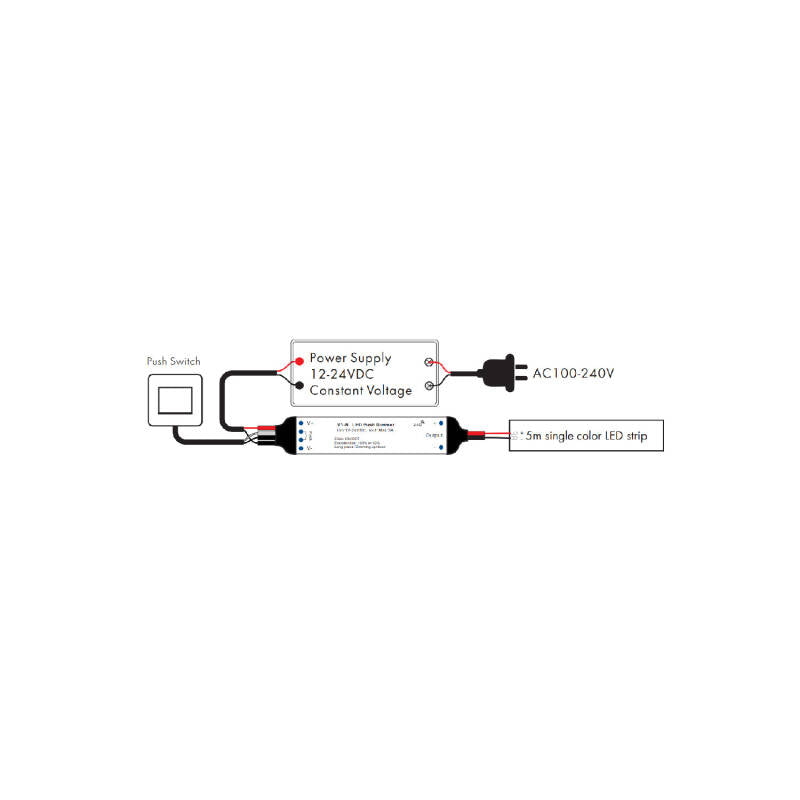 Controlador de Fita LED Monocromática 12-24 V SKYDANCE V1-N Compatível com Botão e Comando RF