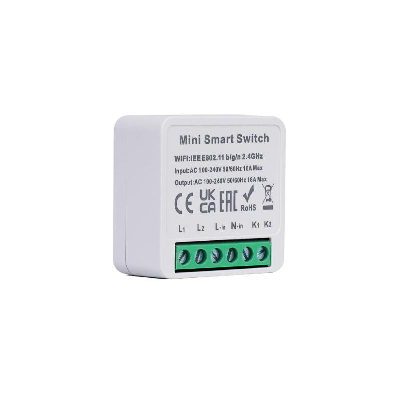 Mini Interruptor WiFi Compatível com Interruptor Convencional 2 Canais