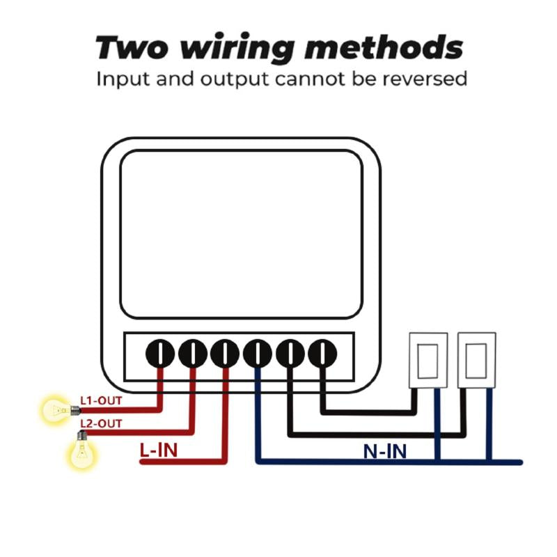Mini Interruptor WiFi Compatível com Interruptor Convencional 2 Canais