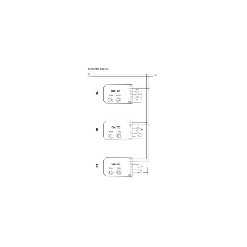 Módulo de Controlo de Interruptores com 4 Entradas Programáveis DALI XC TRIDONIC
