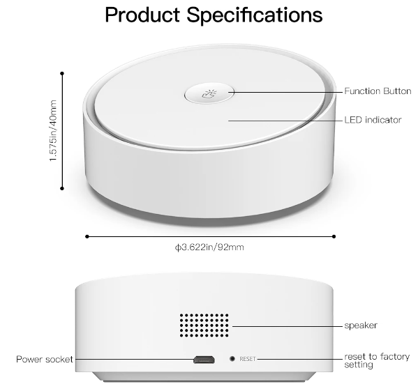 Moes ZigBee, Wi-Fi e Bluetooth Hub de gateway