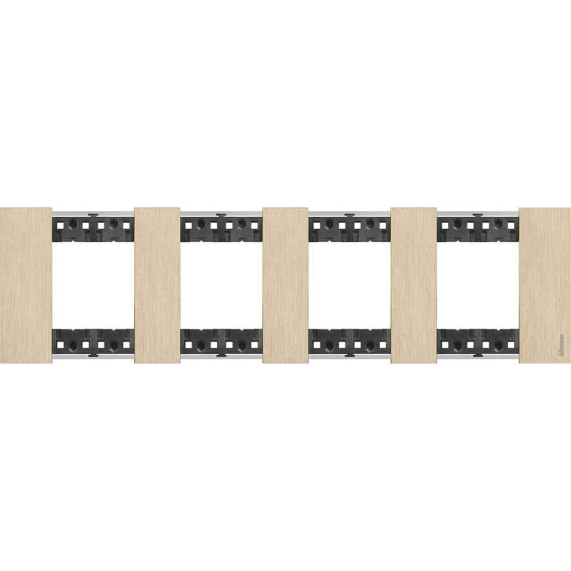 Moldura 2 x 4 Módulos de Metal BTicino Living Now KA4802M4__