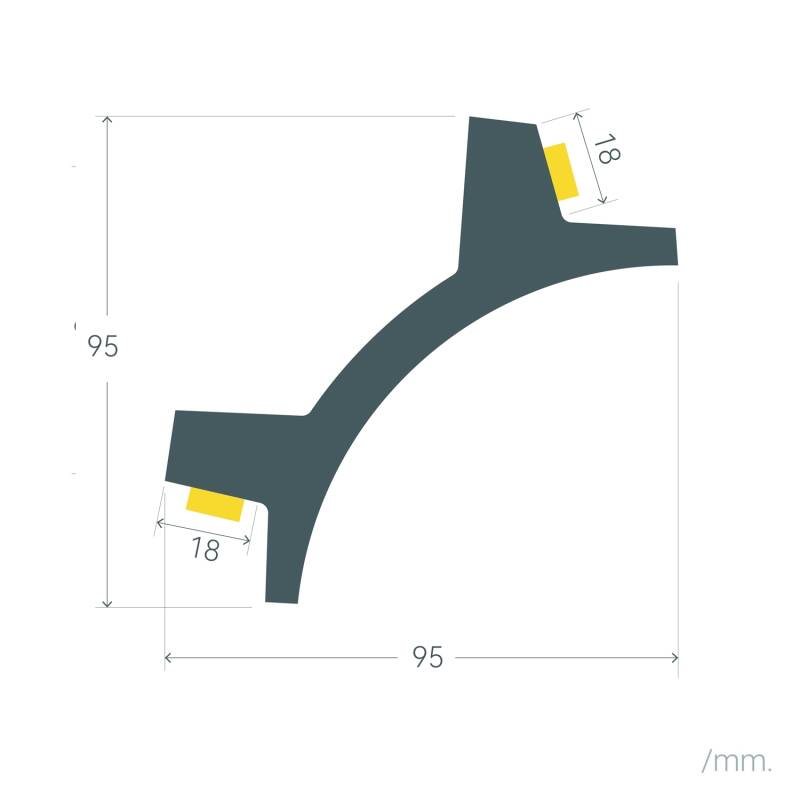 Moldura para 2 Fitas LED 2m Arco Design