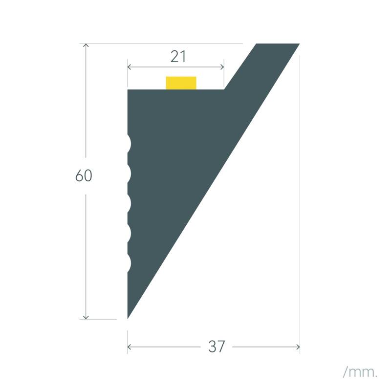 Moldura para Fita LED 2m Diagonal Modern