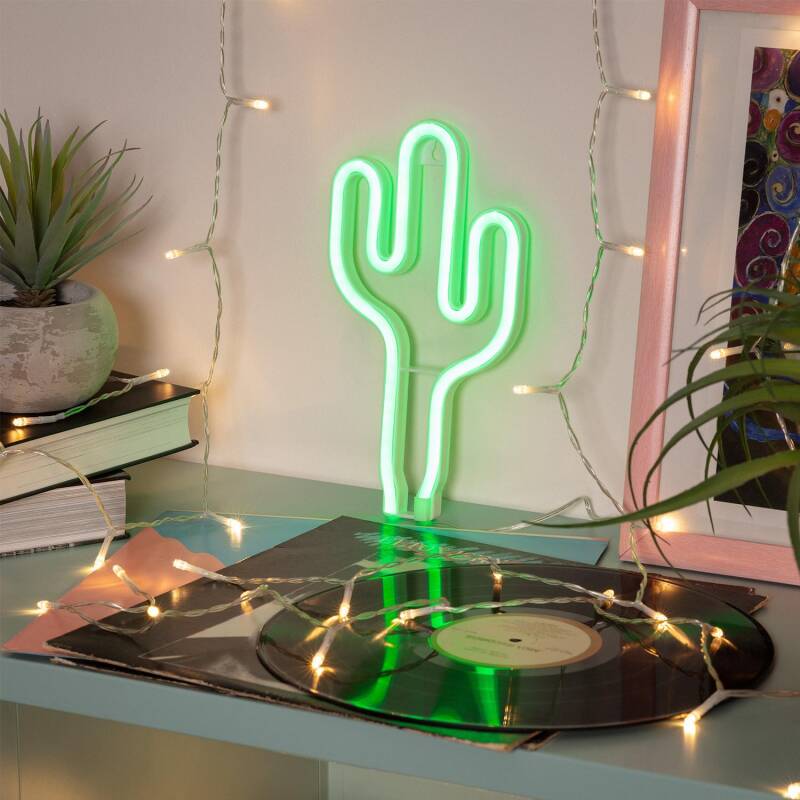 Neon LED Cactus com Bateria