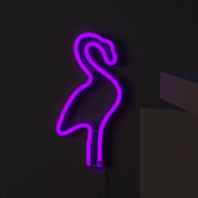 Neon LED Flamingo com Bateria