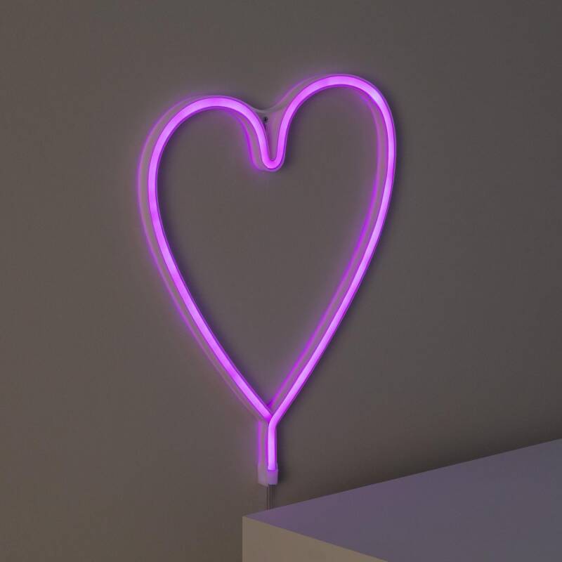 Neon LED Heart com Bateria