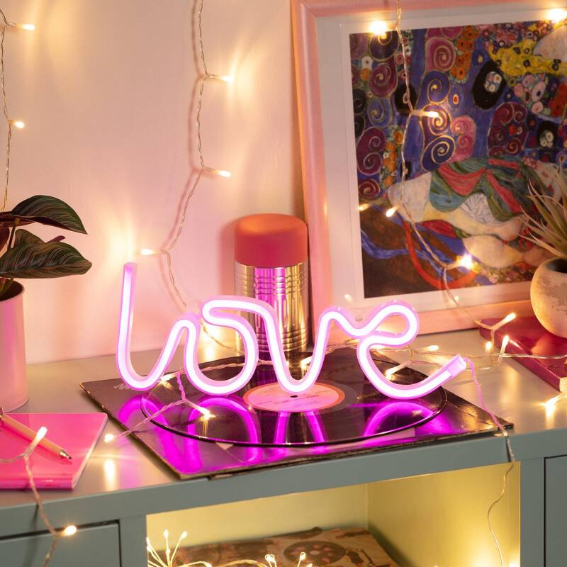 Neon LED Love com Bateria