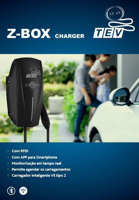 Carregador para carro elétrico (Wallbox) TEV Z-BOXM 7,4kW