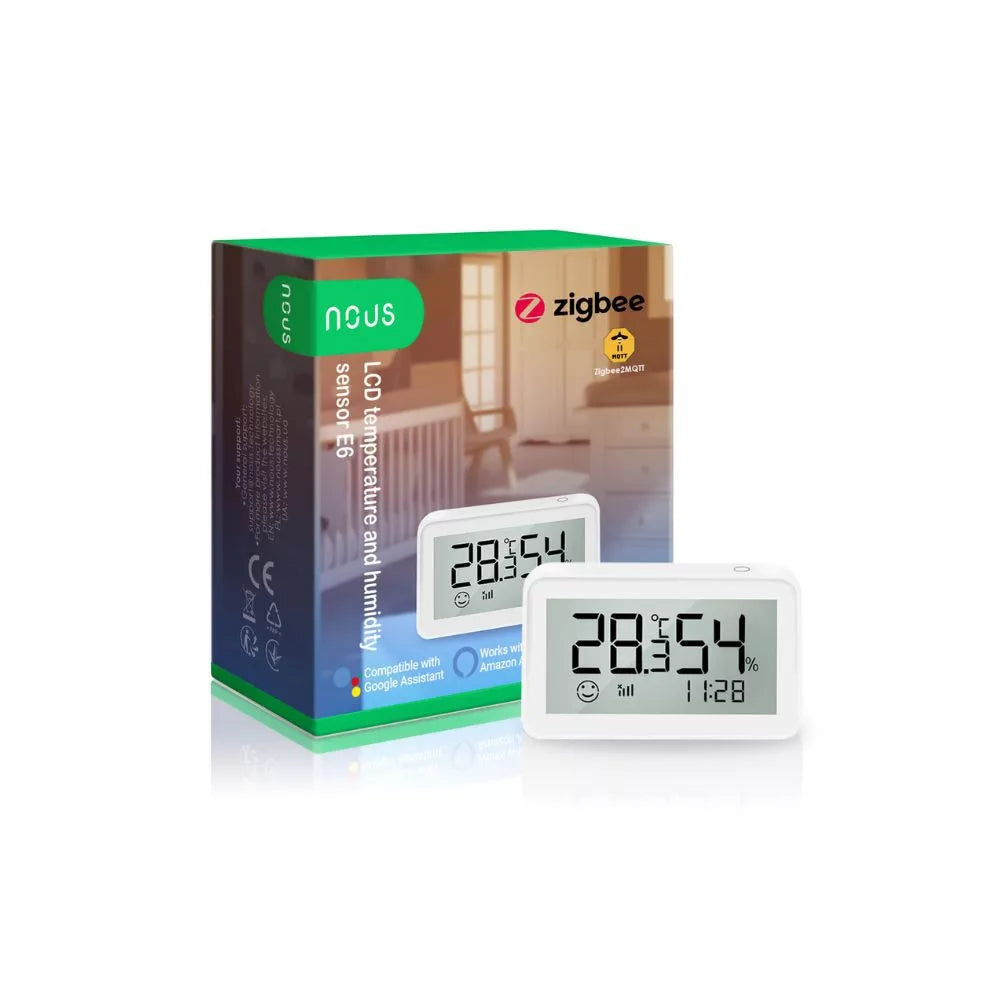 Nous E6 smart Tuya Zigbee wireless temperature and humidity sensor com LCD display
