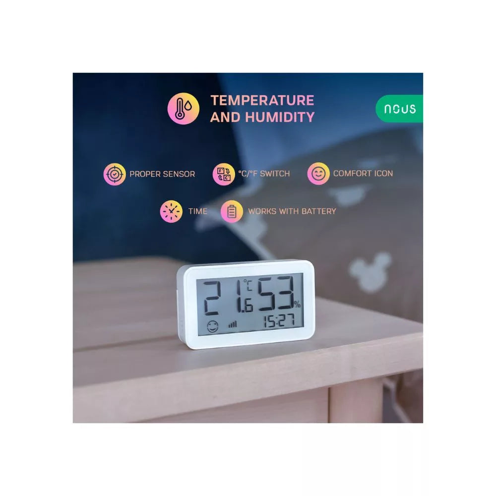Nous E6 smart Tuya Zigbee wireless temperature and humidity sensor com LCD display