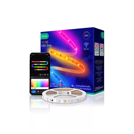 Nous F4 smart Tuya Wi-Fi RGBIC (chip-by-chip controllable) LED fita, 5 meters