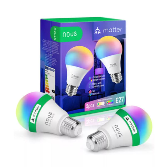 Nous P3 smart Tuya Wi-Fi RGB lâmpada (E27 socket), Matter compatible (2 pcs)