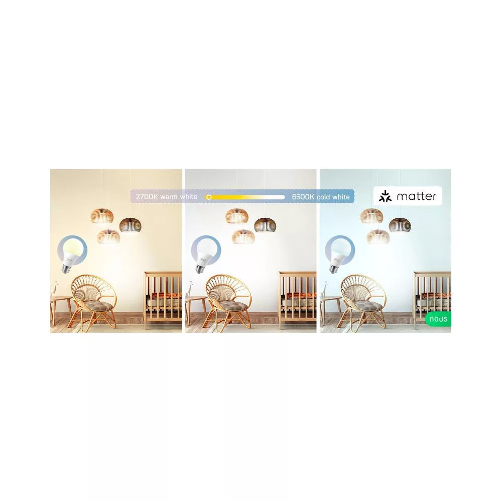 Nous P3 smart Tuya Wi-Fi RGB lâmpada (E27 socket), Matter compatible (2 pcs)