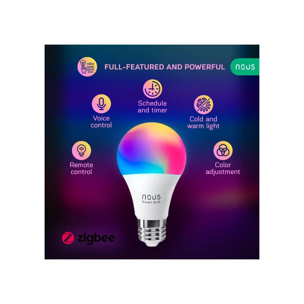 Nous P3Z smart Tuya Zigbee RGB lâmpada (E27 socket)