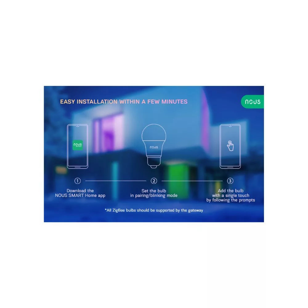 Nous P3Z smart Tuya Zigbee RGB lâmpada (E27 socket)