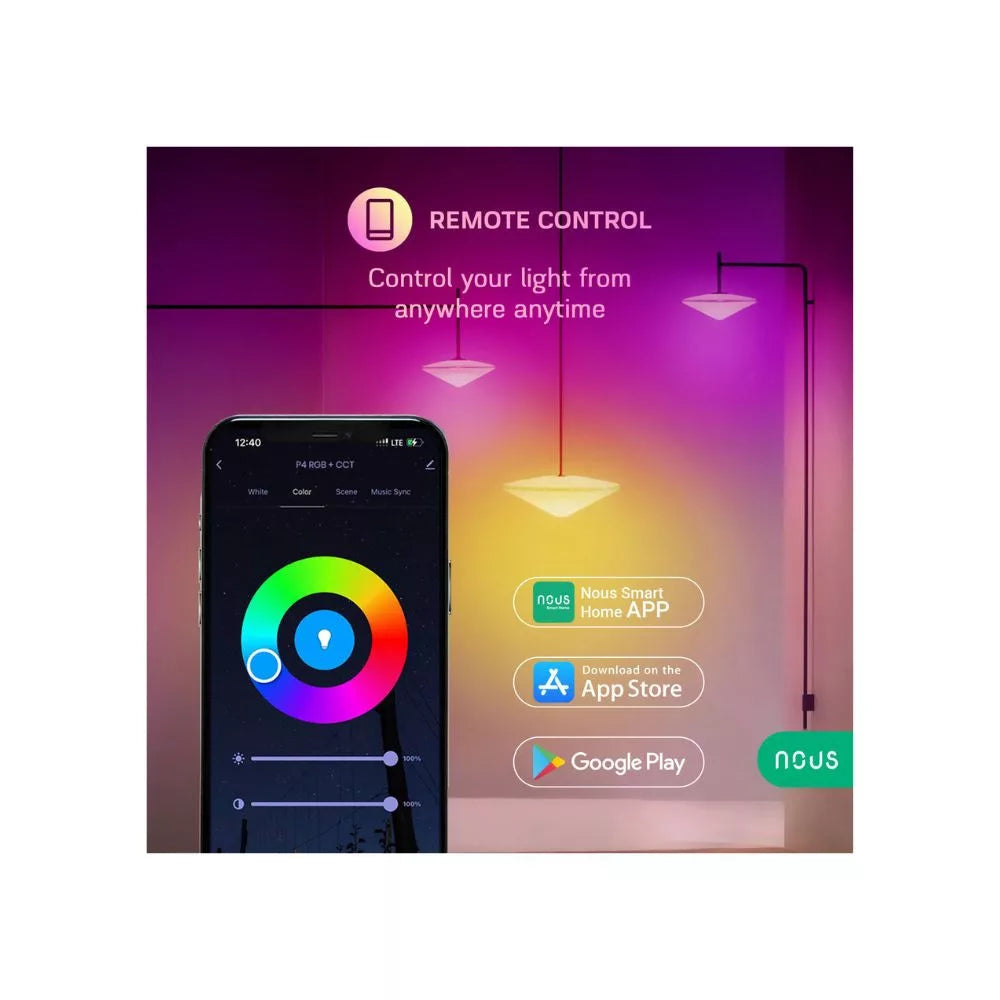 Nous P4 smart Tuya Wi-Fi RGB lâmpada (E14 socket), Matter compatible
