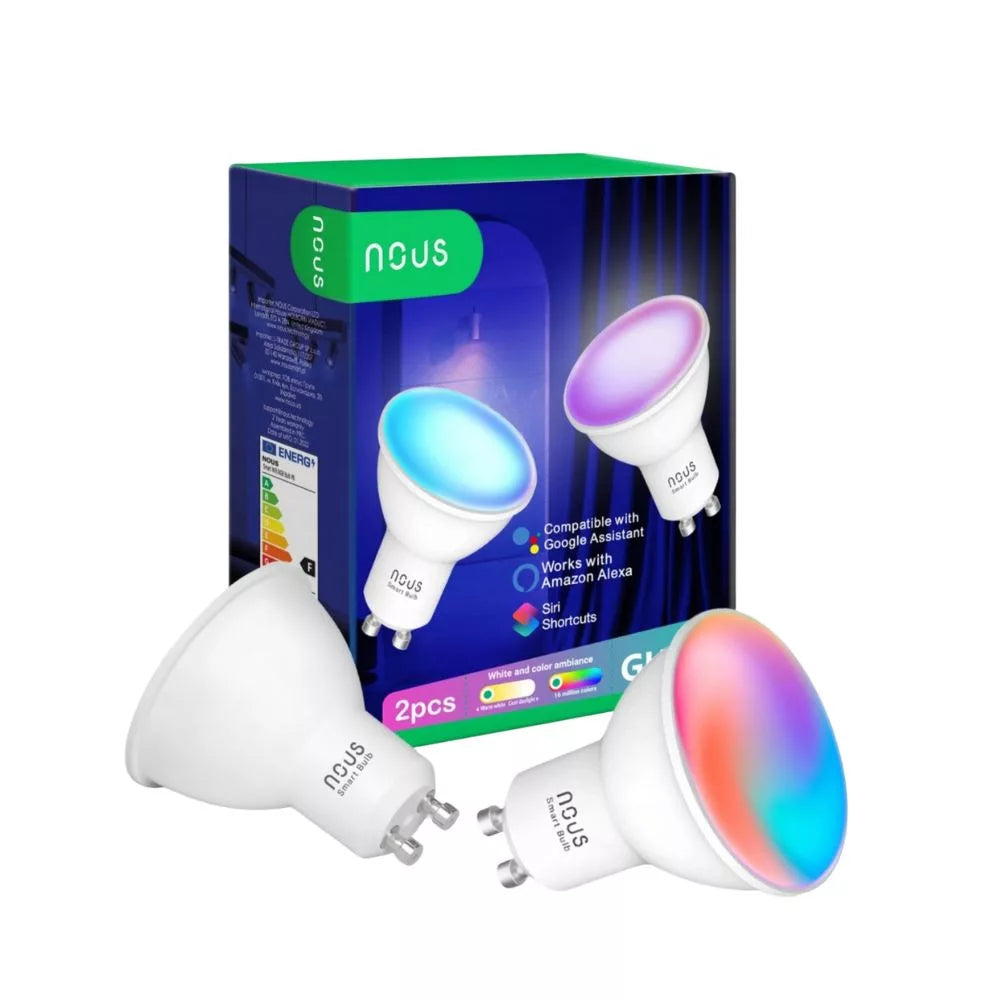 Nous P8 smart Tuya Wi-Fi RGB lâmpada (GU10 socket), Matter compatible, 2 pack