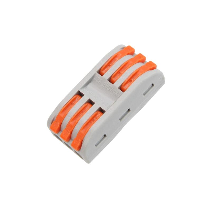Pack 10 Conectores Rápidos 3 Entradas e 3 Saídas SPL-3 para Cabo Eléctrico 0,08-4mm².