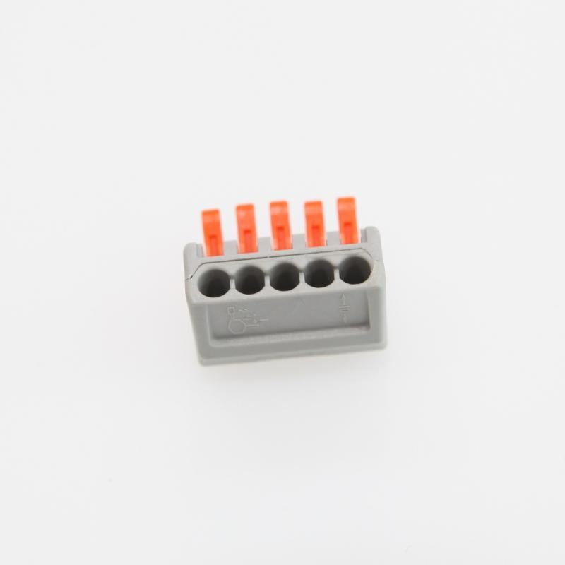 Pack 10 Conectores Rápidos 5 Entradas PCT-215 para Cabo Elétrico de 0.08-4mm²