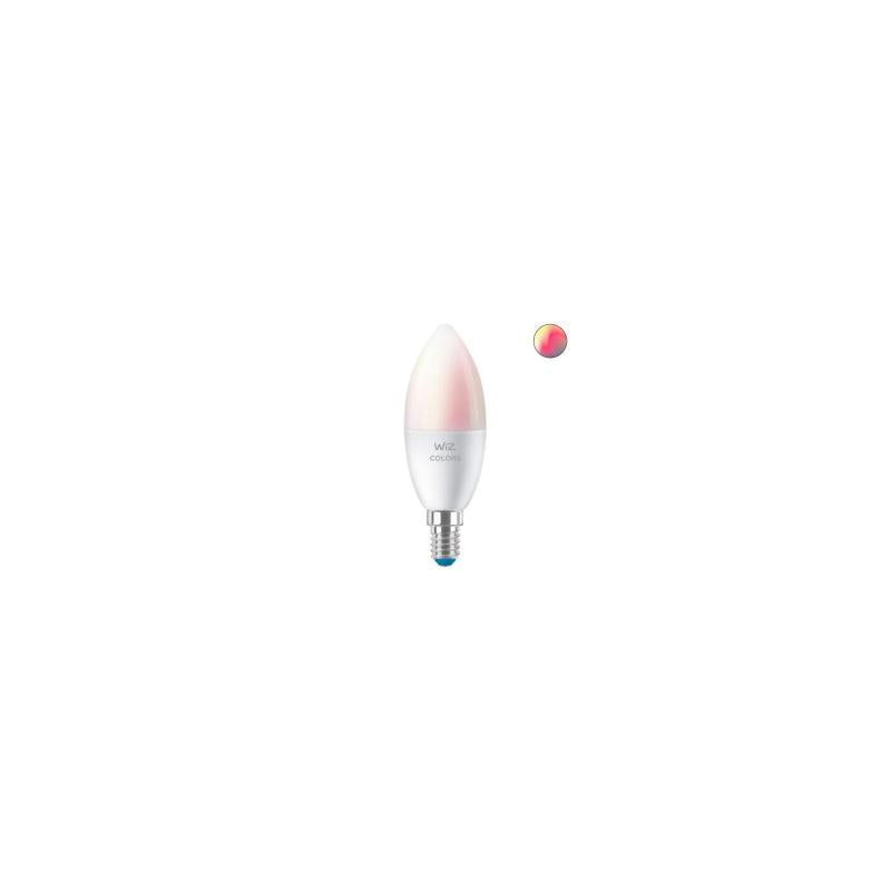Pack 2 Lâmpadas Inteligentes LED E14 4.9W 470 lm C37 WiFi + Bluetooth Regulável RGB+CCT Seleccionável WIZ