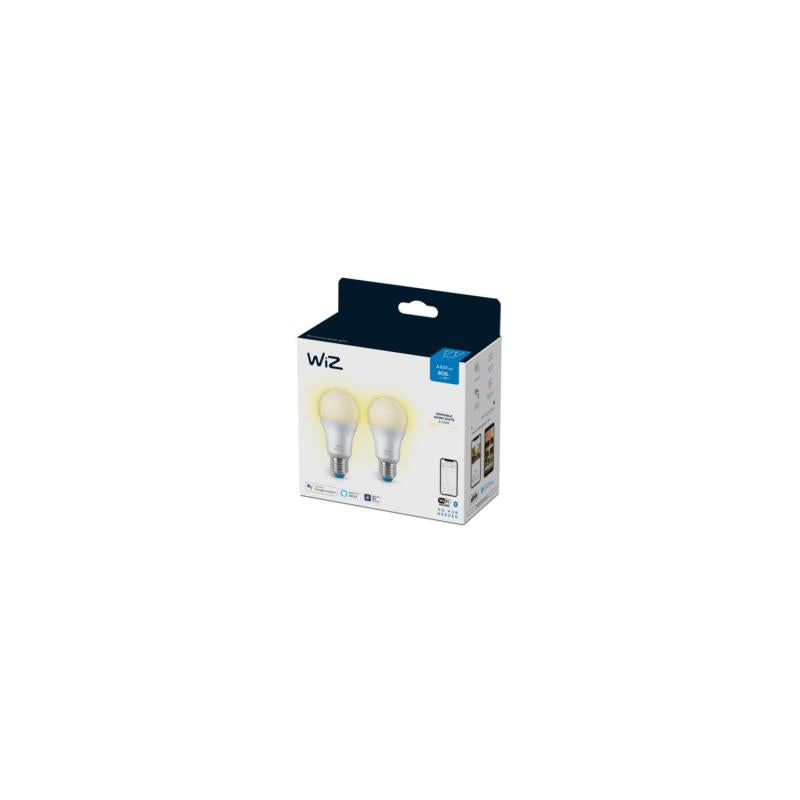 Pack 2 Lâmpadas Inteligentes LED E27 8W 806 lm A60 WiFi + Bluetooth Regulável WIZ