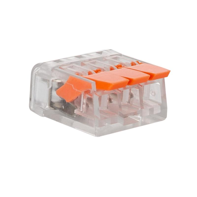 Pack 20 Conectores Rápidos 3 Entradas para Cablo Eléctrico 0.08-4 mm²