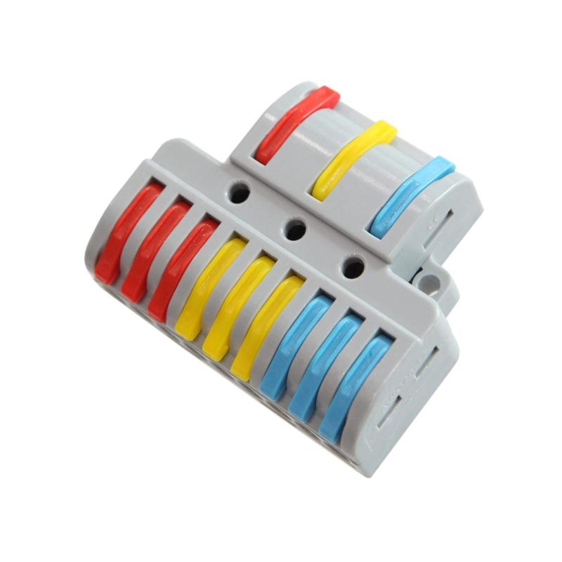 Pack 5 Conectores Rápido de 3 Entradas e 9 Saídas SPL-93 para Cabos Eléctricos de 0,08-4mm²
