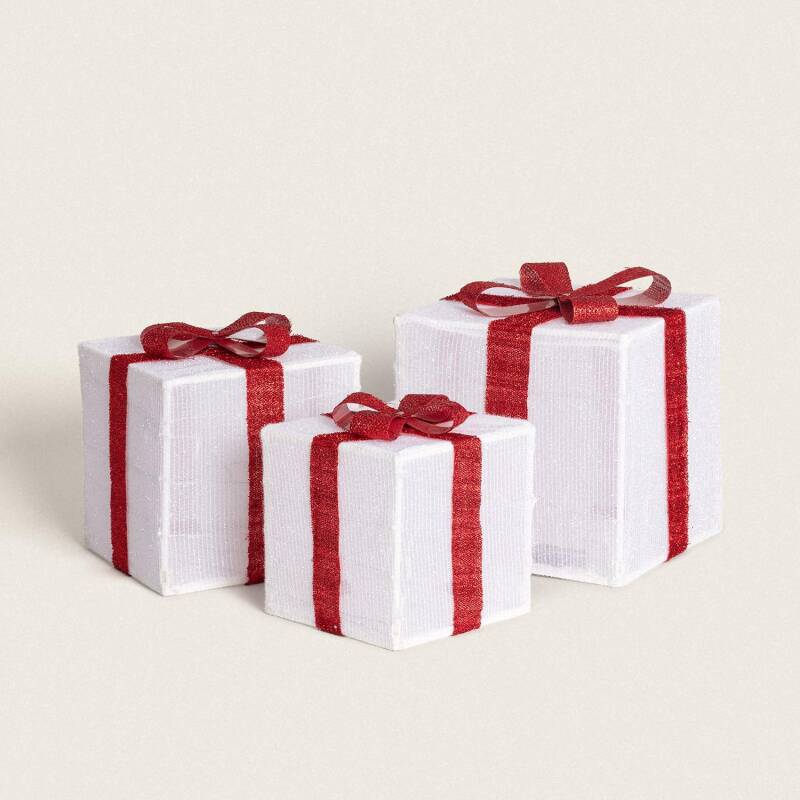 Pack de 3 Caixas de Presente de Natal LED com Bateria Noelle