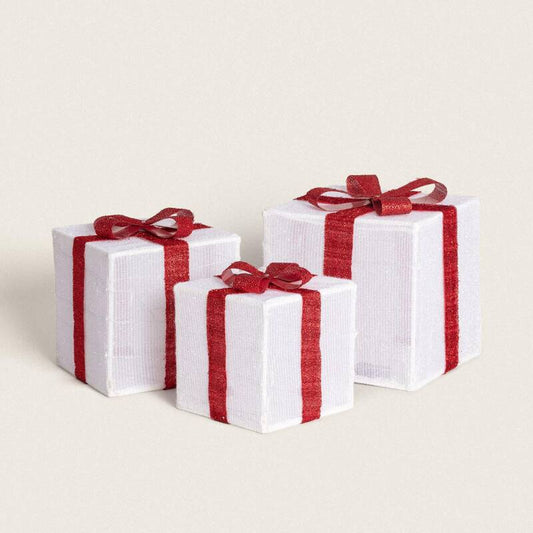 Pack de 3 Caixas de Presente de Natal LED com Bateria Noelle