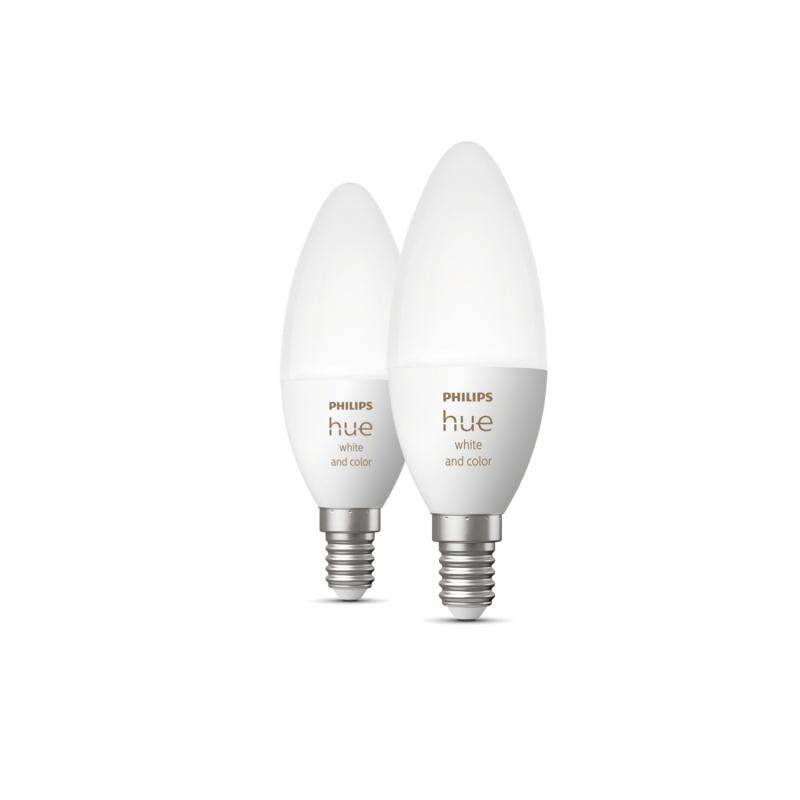 Pack Lâmpadas Inteligentes LED E14 2x4W 470 lm B39 PHILIPS Hue White