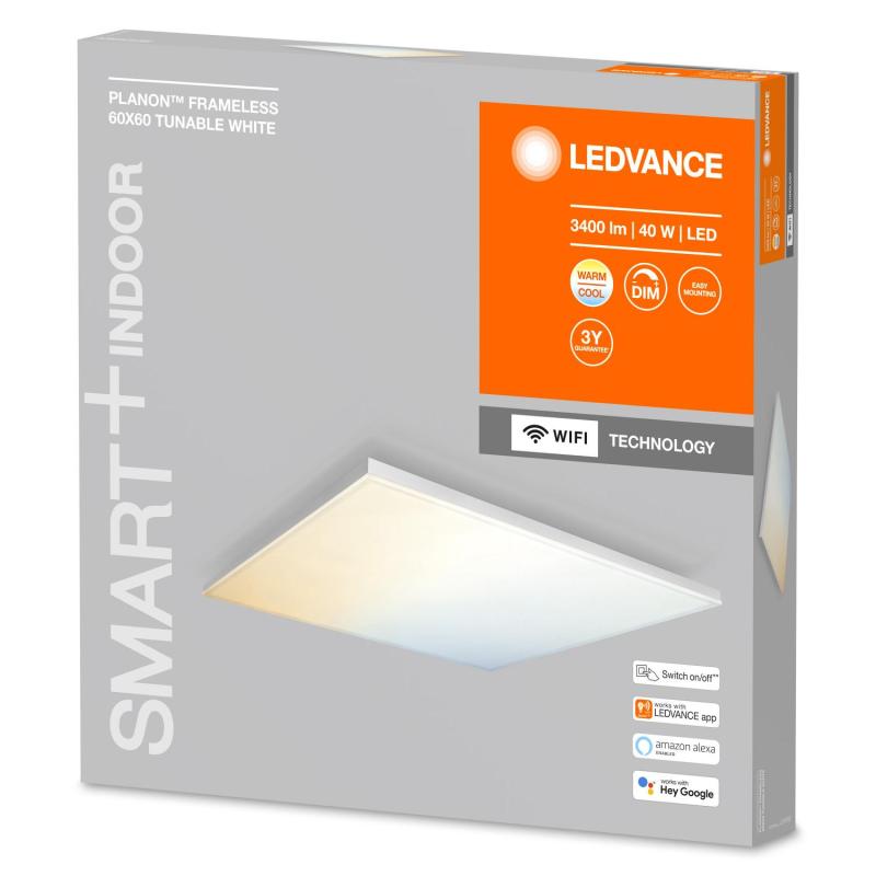Painel LED 40W Quadrado 60x60 cm Sem Moldura Smart+ WiFi LEDVANCE 4058075484436