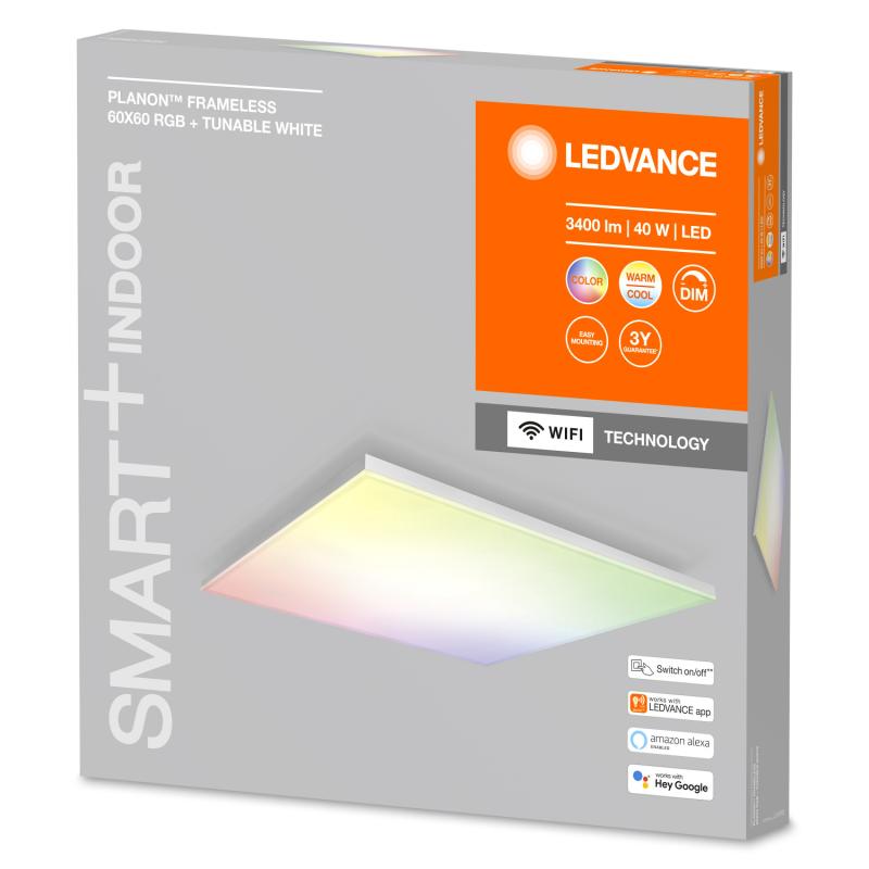 Painel LED 40W Quadrado 60x60 cm Sem Moldura Smart+ WiFi LEDVANCE 4058075484436