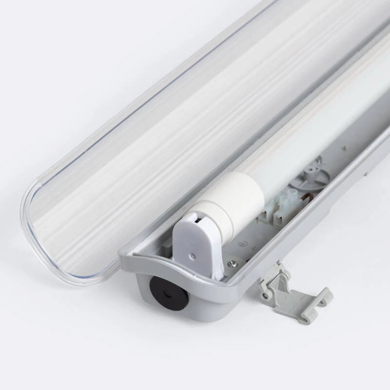 Armadura Hermética 60cm IP65 com Tubo LED Vidro 9W 140lm/W
