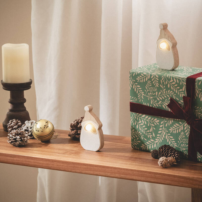 Papai Noel de Led em Madeira com Bateria