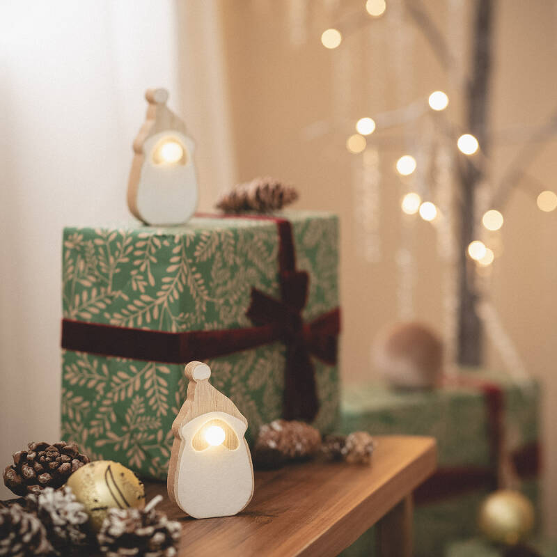 Papai Noel de Led em Madeira com Bateria