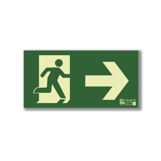 Etiqueta Seta Direita + Porta | Sinalização