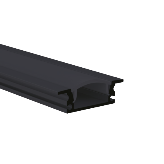 Perfil Alumínio 2M Preto Embutido | LED