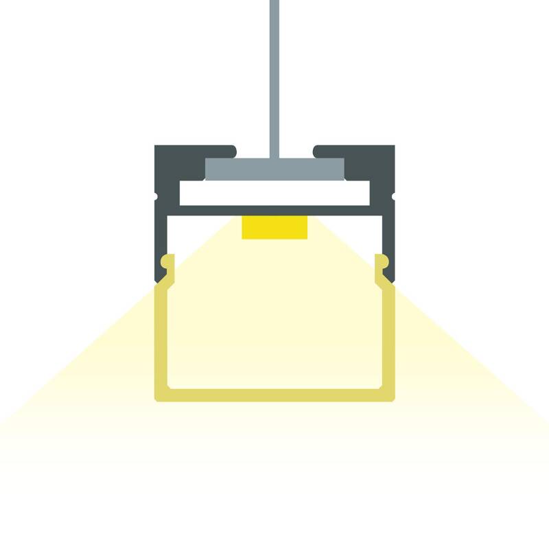 Perfil Alumínio Suspenso 2m para Fita LED até 17 mm