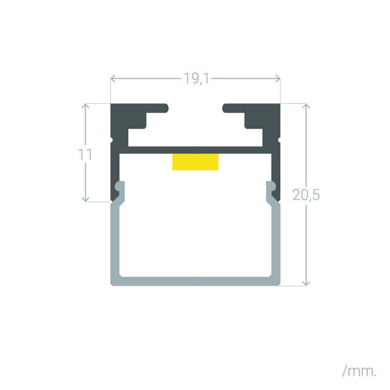 Perfil Alumínio Suspenso 2m para Fita LED até 17 mm