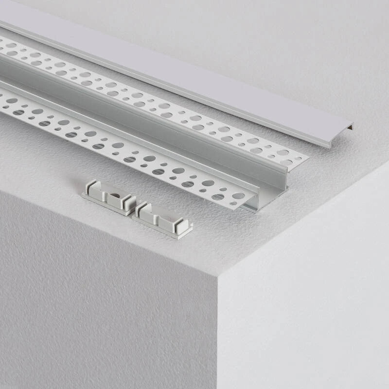 Perfil Alumínio Integração em Gesso / Pladur para Fita LED até 20 mm