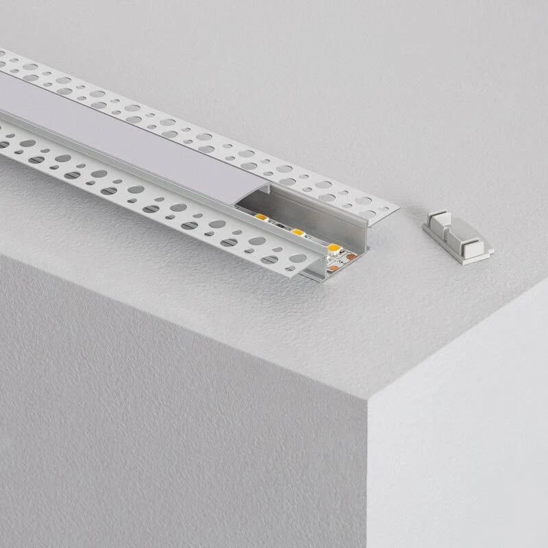 Perfil Alumínio Integração em Gesso / Pladur para Fita LED até 20 mm