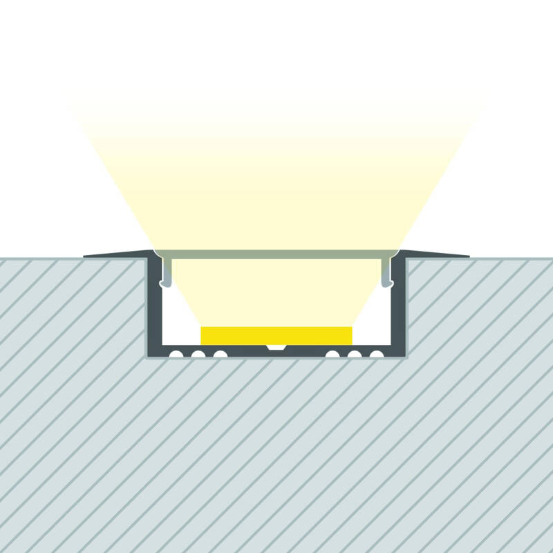Perfil Alumínio Encastrável para Fita LED até 31 mm