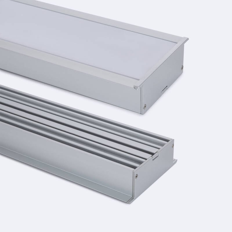 Perfil Alumínio Encastrável XL para Fitas LED até 60 mm com Tampa Continua